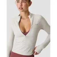 ICANIWILL Define Seamless Invisible 1/2 Zip Ls W - Cream - XL