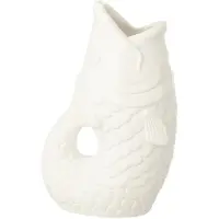 J-Line Flwrpot Fish Outdoor Magn Wh S - White - H35CM
