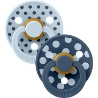BIBS Studio Colour Polka Tutti 2-pack Lateksi Koko 1, Baby Blue/Steel Blue