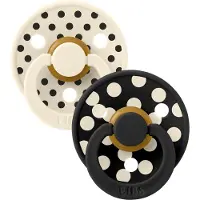 BIBS Studio Colour Polka Tutti 2-pack Lateksi Koko 1, Ivory/Black