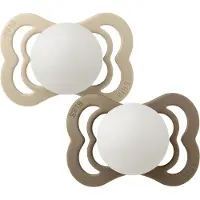 BIBS Pacifier Supreme Silicone Vanilla Glow Dark Oak Glow Size 1