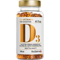 BioSalma D3-vitamin 62,5µg high concentrate 180 kapselia