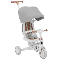 Tulano Noah 35 grey lasten kolmipyörä 4-in-1, kuomulla ja työntöaisalla, yli 12-kuukautisille