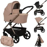 Lionelo CARMINE 2-in-1 Yhdistelmävaunut, Brown Chocolate