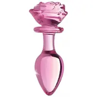 XR Brands Lasinen anaalitappi Rose, vaaleanpunainen, iso