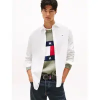 Tommy Hilfiger for man. DM0DM22026 Poplin shirt with embroidered logo white (M), Casual, Cotton, Long sleeve