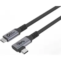 Microconnect 3.2 Gen2x2 USB-C -kaapeli, suora-kulma, 20Gbps, 100W, 2m, musta