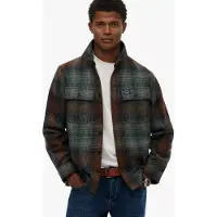 Superdry for man. M4011050A Miller green shirt (S), Casual, Polyester, Long sleeve