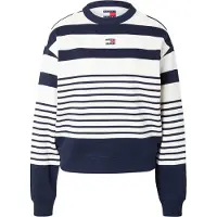 Tommy Hilfiger Collegepaita 'Tommy Badge Stripe Relaxed' marine / valkoinen
