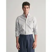 Gant for man. 3000232 Slim fit oxford shirt in blue fine stripes (XL), Casual, Cotton, Long sleeve