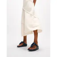 FitFlop for woman. A2D-399 Bead-Cluster Bead-Cluster Toe-Post navy leather sandals (36), 3 to 5 cm, None, Casual