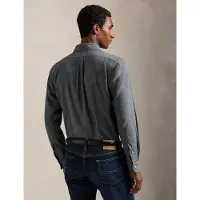 Ralph Lauren Custom Fit Plaid Performance Twill Shirt - Grey - S
