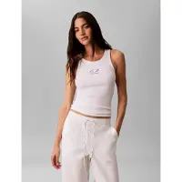 Calvin Klein Jeans Sl Contour Rib Logo Initial Tank - White - XS