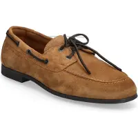 Tommy Hilfiger for man. FM0FM05863 Brown leather boat shoes with flexible soles (43), Flat, Laces, Casual