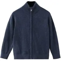 Mango Zipped Knit Cardigan - Navy - 3-4