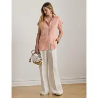 Ralph Lauren Linen Short-Sleeve Shirt - Pink - S