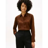 Tommy Hilfiger Ess Linen Relaxed Ls Shirt - Brown - 36
