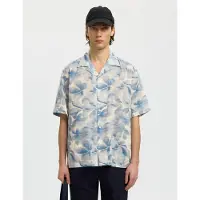 Selected Slhrlxair Mix Ss Shirt - Blue - XXL
