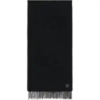 Calvin Klein Emblem 2-Tone Fringe Mw Scarf - Black - ONE SIZE