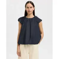 Selected Slfrillo Cap Sleeve Denim Top - Navy - 38