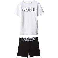 Calvin Klein Knit Pj Set (Ss+Short) - White - 128-140