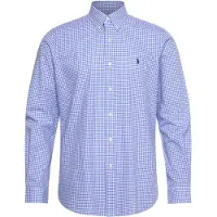 Ralph Lauren for man. 710928255004 Custom Fit stretch poplin shirt blue (XXL), Casual, Cotton, Classic, Long sleeve
