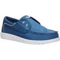 HEY DUDE for man. HD45141 Trainers Wally Cru Stretch Canvas blue (44), Fabric, Flat, None, Casual