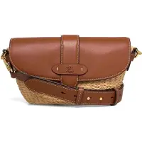 Ralph Lauren Straw-Leather Small Lynden Shoulder Bag - Brown - ONE SIZE