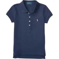 Ralph Lauren Stretch Mesh Polo Shirt - Navy - 124-128