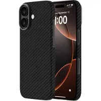 Ferrelli iPhone 17 Kevlar Case Mag MagSafe-yhteensopiva ohut kevlar-suojakuori, musta