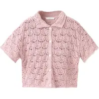 Mango Openwork Knit Cardigan - Pink - 7-8