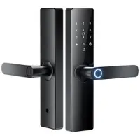 Mtp Products Älykäs elektroninen ovilukko, jossa sormenjälkitunnistus, salasana, IC-kortti ja Tuya-sovelluksen hallinta - lukkorungon pituus 16cm