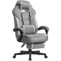 Songmics Pelituoli, SONGMICS OBG77BR, 72.4x69.7x118-128 cm, Liuskekivi-Harmaa