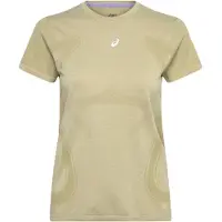 Asics Women's Road Seamless Short Sleeve Top Khaki/Cream Lyhythihainen treenipaita L