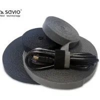Savio Järjestäjä Kaapeleille, Teippi, Tarranauha, Musta, 10m Oc-