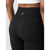 ICANIWILL Ribbed Define Seamless Flared Tights Black