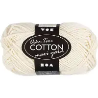 Creativ Company Cotton yarn Size 8/8 L: 80-85 M Off-White - 50gr.