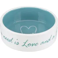 Trixie - Pet's Home Ceramic Bowl 0.3 l/ø12 cm Cream/Petrol - Koirat - Ruokailupaikat ja juoma-automaatit - Koiran ruoka- ja vesikupit