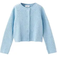 Mango Openwork Detail Knit Cardigan - Blue - 4-5