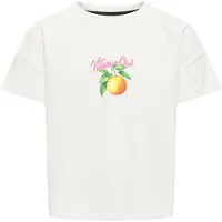 ONLY Kogmellie Life S/S Loose Print Top Jrs - White - 122-128