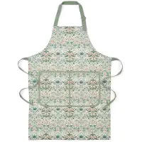 Morris & Co & Co Strawberry Thief Cotton Apron - Green - 70X95CM