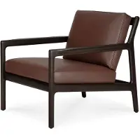 Ethnicraft Jack Nojatuoli Burgundy nahka
