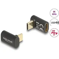 DeLOCK – Adapter USB 40 Gbps USB Type-C PD 3.0 100 W male to female angled 8K 60 Hz (60056)