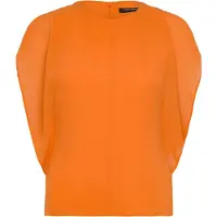 French Connection Eden Georgette Flutter Slv Top - Orange - 40