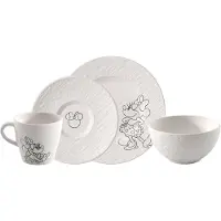 Villeroy & Boch Manufacture rock mickey breakfast blanc -astiasto 4-osainen