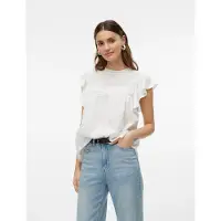 Vero Moda Vmtrine Sl Lace Top Wvn Noos - White - XXL