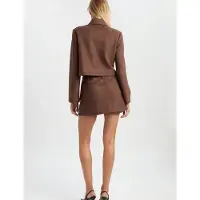Bardot Lorenzo Vegan Suede Shirt - Brown - 34