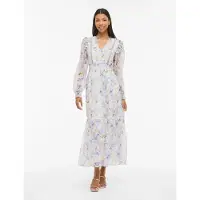 Vila Viroman V-Neck L/S Ankle Dress/Dc/Ka - White - 34