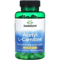 Swanson Health Asetyyli-L-karnitiini, 500 mg - 100 kapselia