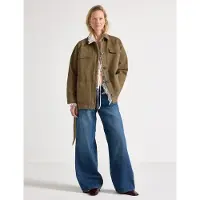 Lindex Jacket In Cotton Twill - Khaki green - M